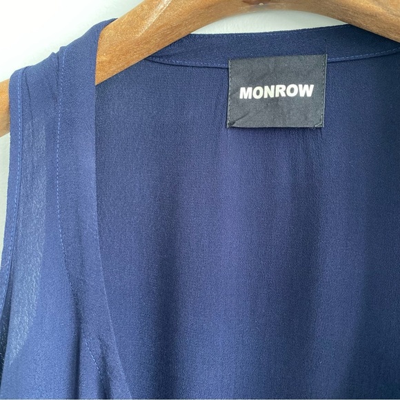 Monrow Navy Crepe Jumpsuit Size Medium - Picture 6 of 8